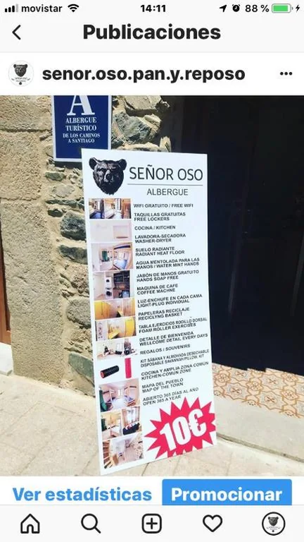Bed in 8-Bed Mixed Dormitory Room — ALBERGUE de PEREGRINOS SEÑOR OSO