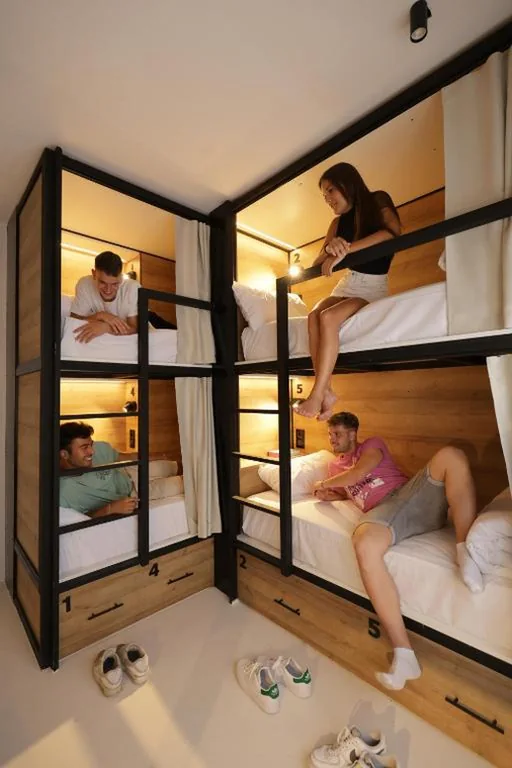 Bed in Room — BLACK AND WHITE Hostel Palamós