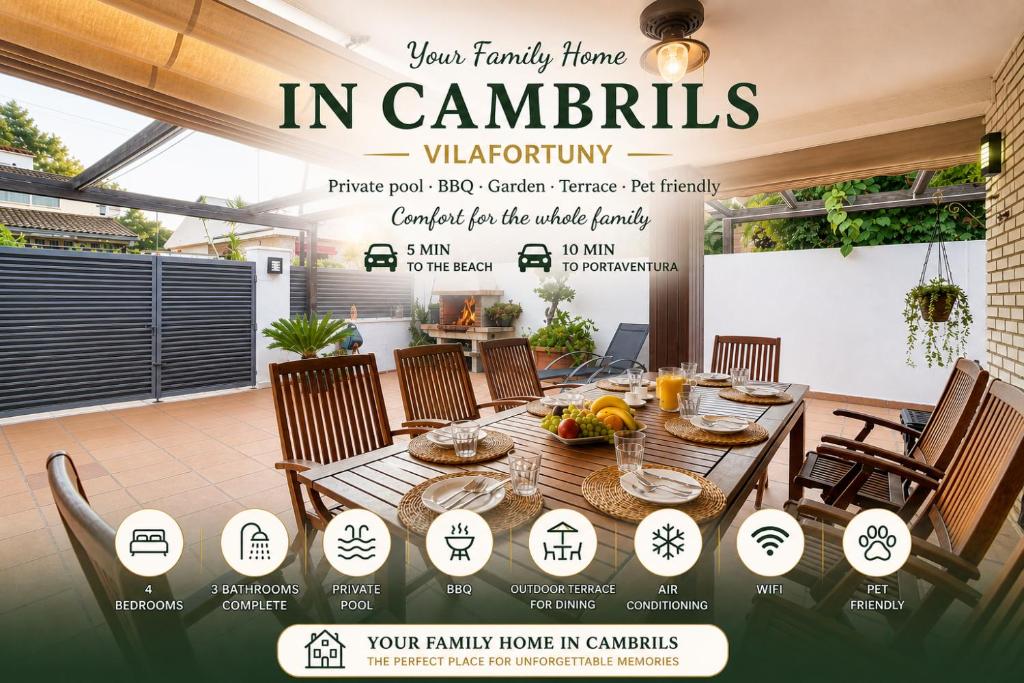 "Charm & Cozy 4BR - 3BA with Pool & Barbecue" en Cambrils