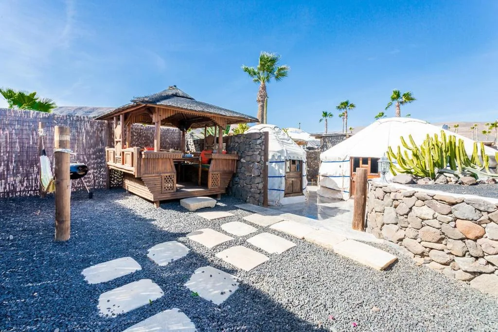 Yurta Doble - 2 camas — Finca De Arrieta Village - Yurts and Stone Cottages - Shared Pool - Walking distance to Arrieta Beach - Off Grid