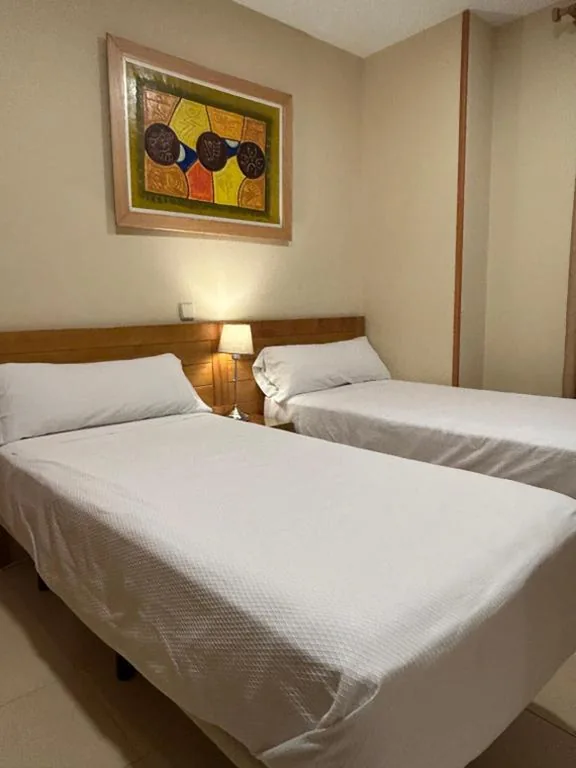 専用バスルーム付きダブルルーム・シングルベッド2台 — Hostal Aeropuerto