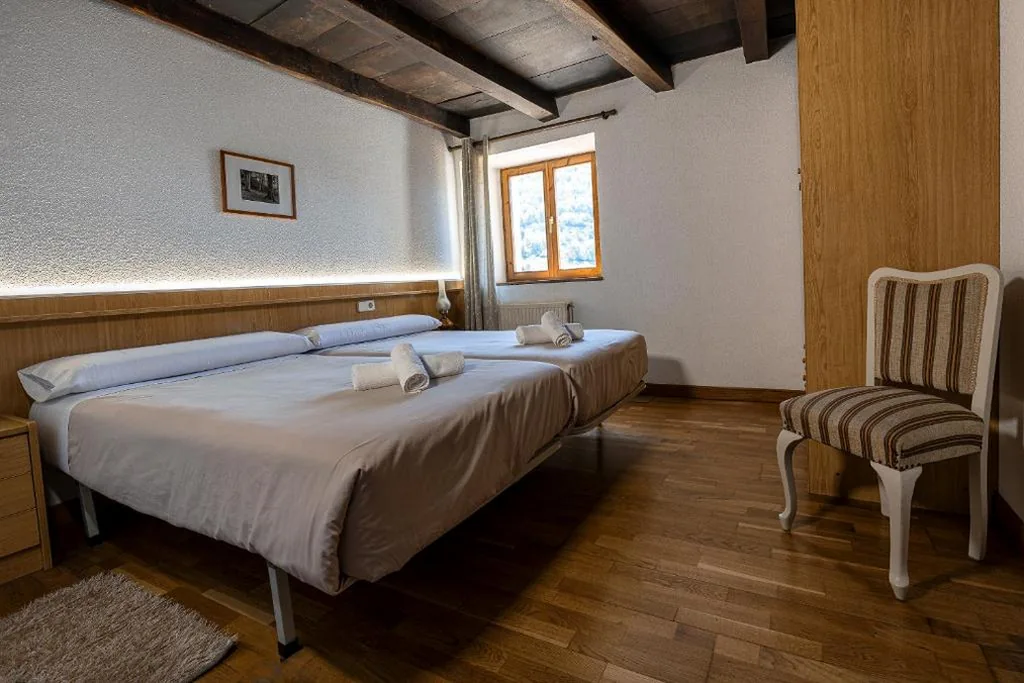 Quarto Duplo com Vista Lago - 2 camas individuais — Hostal Etxeberri