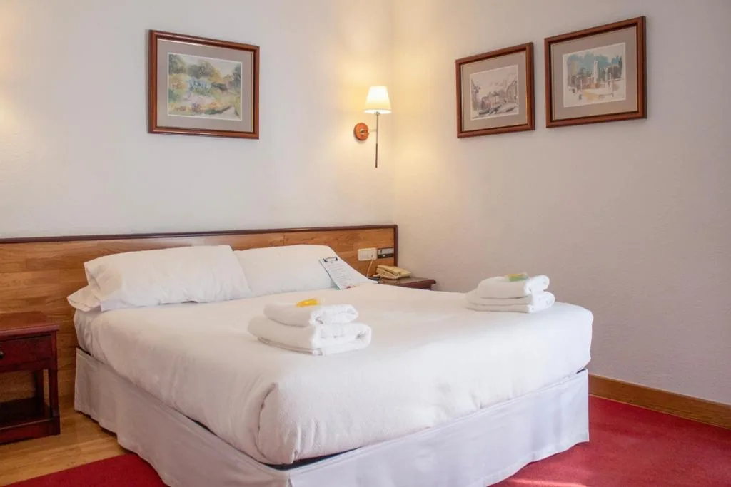 Camera con letto matrimoniale e balcone — Hostal Navarra
