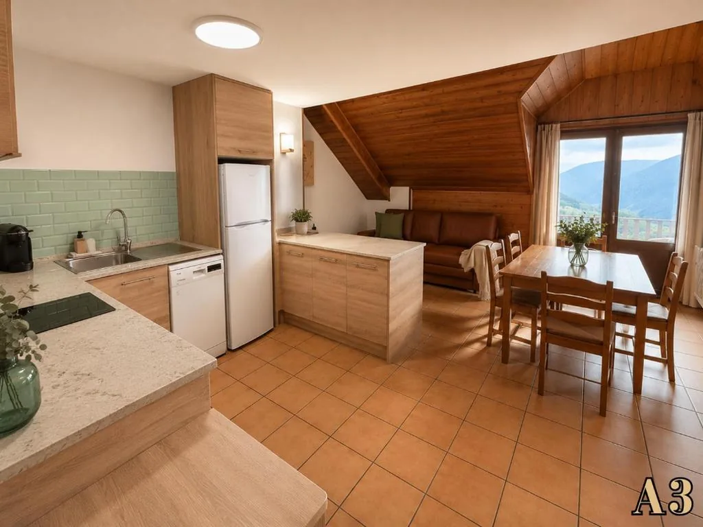 Apartamento de 2 dormitorios con vistas a la montaña — Hostal Rural Sant Climent - Habitacions i Apartaments