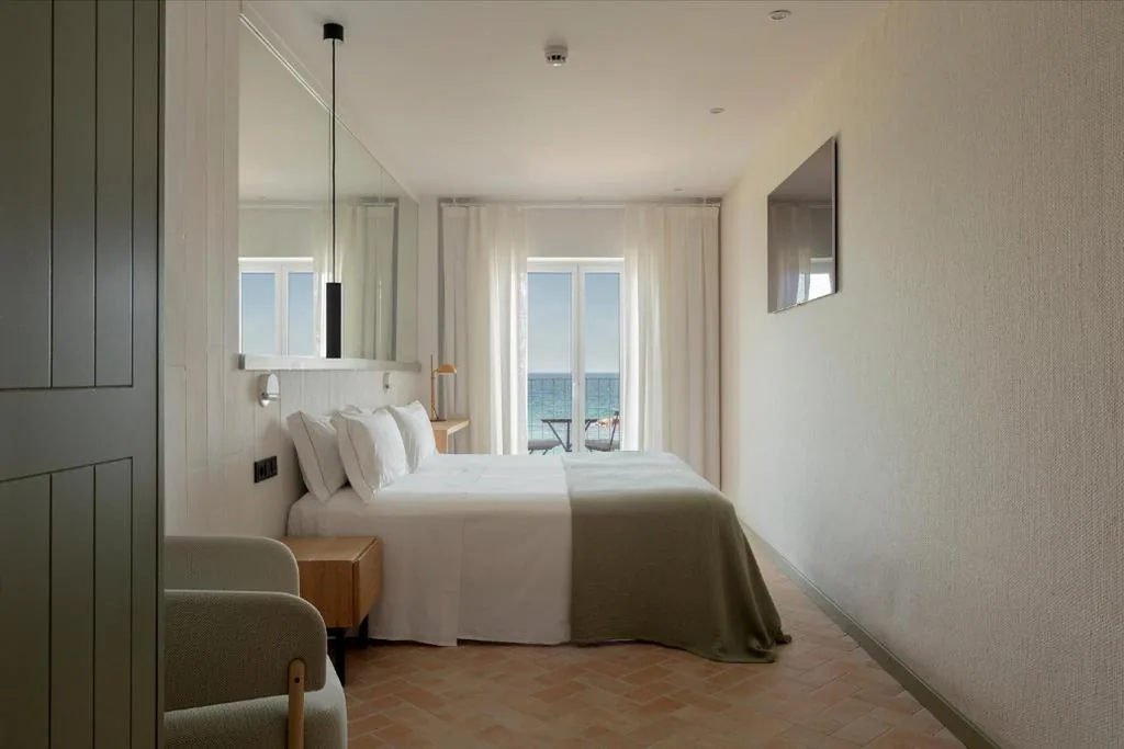 Deluxe-Doppelzimmer mit Balkon und Meerblick — Hostal Spa Olga