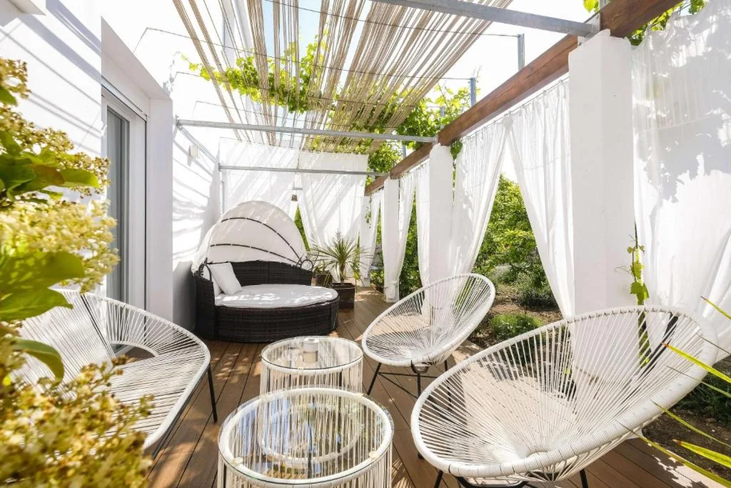 Chambre double avec terrasse — Hotel Abril 37