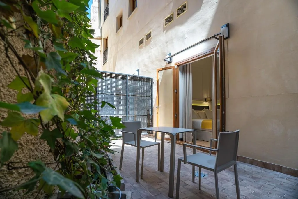 中庭テラス付きシックルーム－グラウンドフロア — Hotel Boutique Puerta de las Granadas