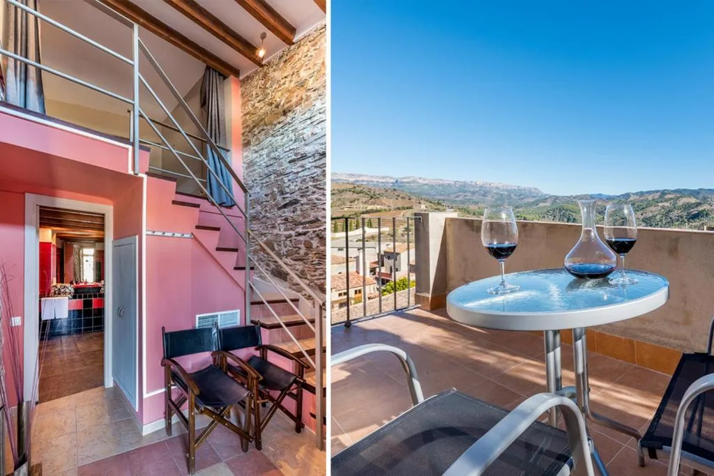 Quarto Duplex com terraço e vista para as vinhas e o parque natural — Hotel Cal Llop