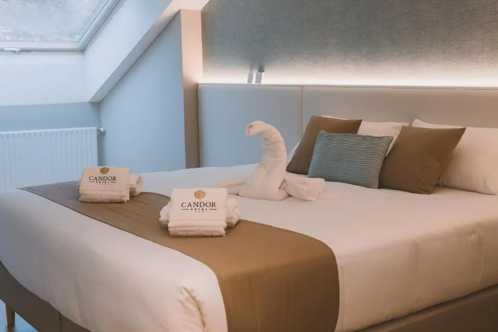 Quarto com cama extragrande e banheira de hidromassagem — HOTEL CANDOR