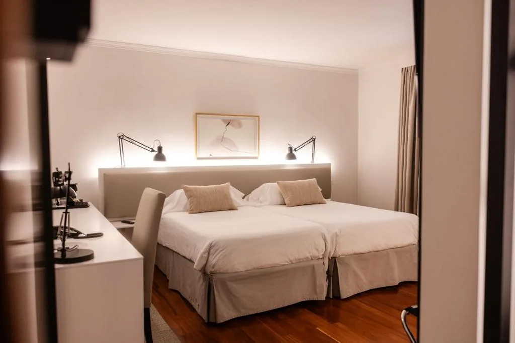Tweepersoonskamer met uitzicht op de tuin - 1 of 2 bedden — Hotel Escuela Santa Brígida