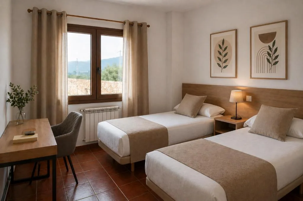 Camera doppia accessibile a persone con disabilità - 2 letti — L'Albea Hotel Rural