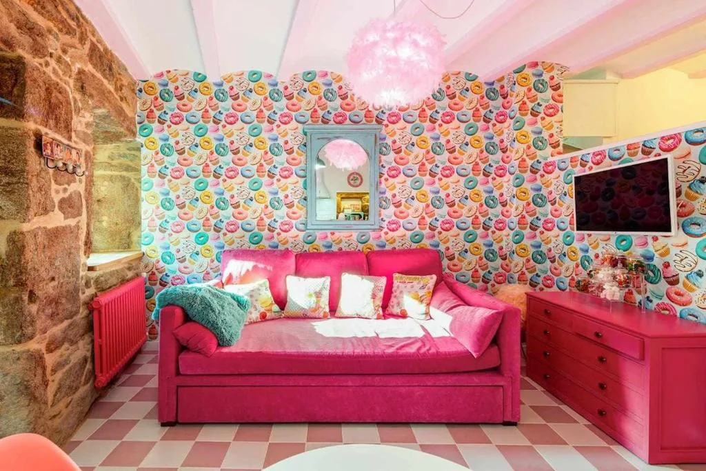 La Suite Años 50 La casa de Barbie Chimenea de leña