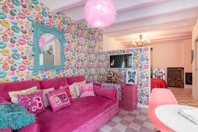 La Suite Años 50 La casa de Barbie Chimenea de leña — Foto 9