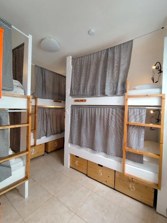 Cama individual en dormitorio compartido de 10 camas — La Ventana Azul Surf Hostel