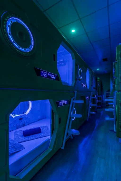 男女共用ドミトリーのシングルカプセル — OXYGEN HOSTEL Capsula