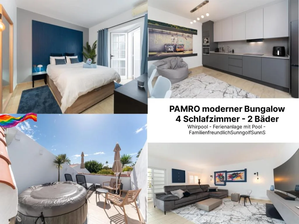Casa de 4 dormitorios — PAMRO moderner Bungalow - 4 Schlafzimmer - 2 Bäder - Whirpool - Ferienanlage mit Pool - Familienfreundlich