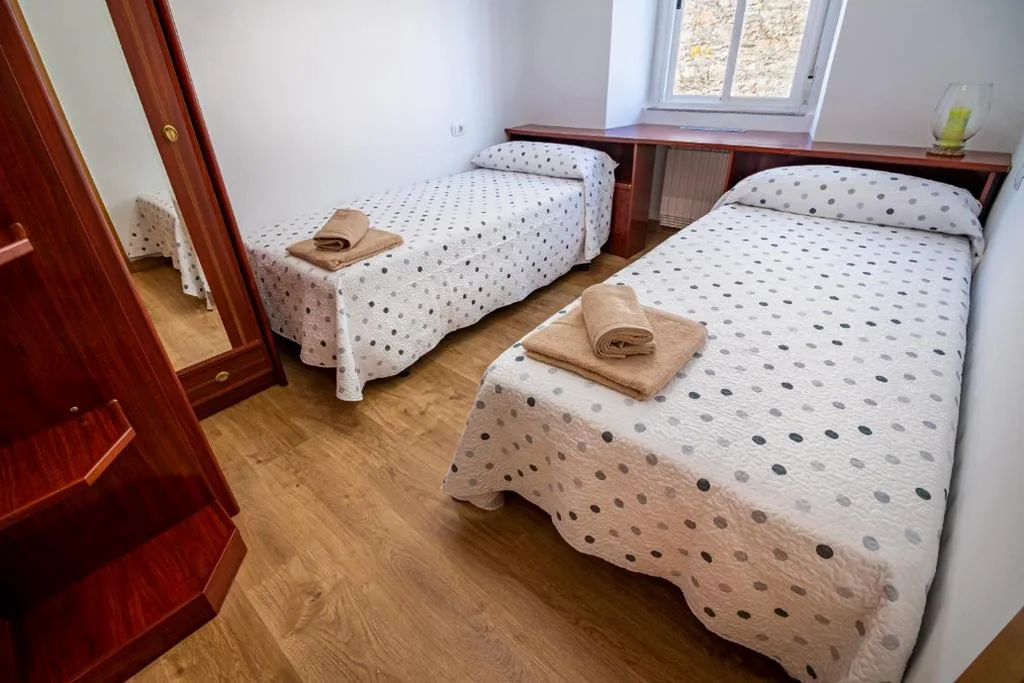 Doppelzimmer mit eigenem Bad – 2 Betten — Pensión Casa do Gallo Sarria