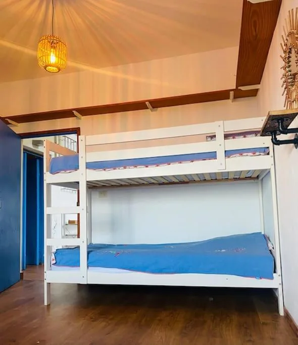 Tortuga blue house in banana plantation