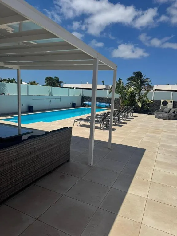Villa — Villa Ashdene - luxury modern villa with large heated pool wifi uk tv bar & BBQ