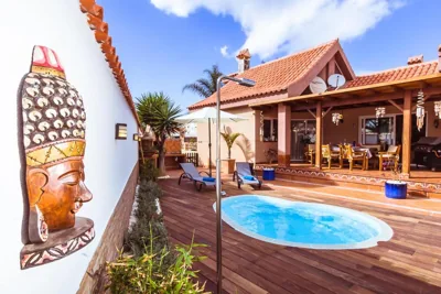 Villa Hibiscus Centrum Corralejo Beach Private Pool Family — Foto 9